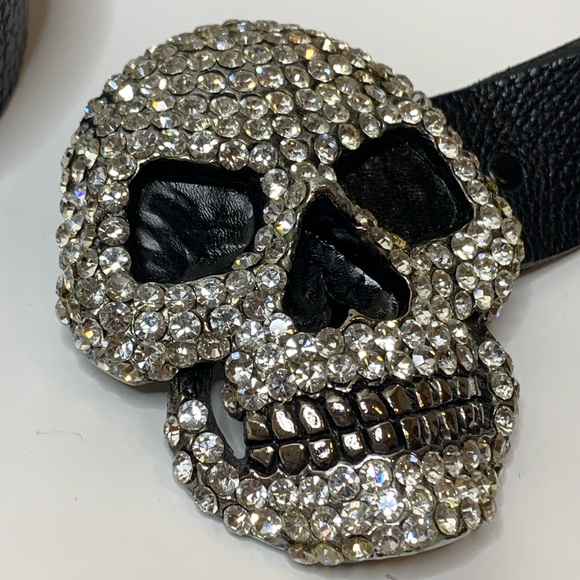 Chrome Angel Swarovski Crystal Skull Belt (Rare) - Picture 3 of 9